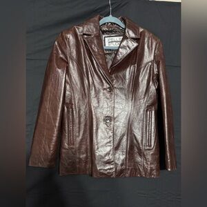 Pelle Studio Women's Dark Brown Leather Blazer
